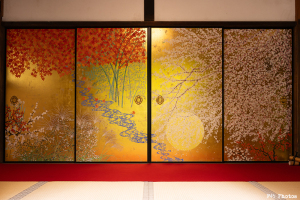 圓光寺 琳派彩還 四季草花図